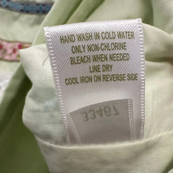 Garnet Hill Floral Lace Striped Patchwork Skirt Size 12 Mint Green Fully Lined - Picture 6 of 6